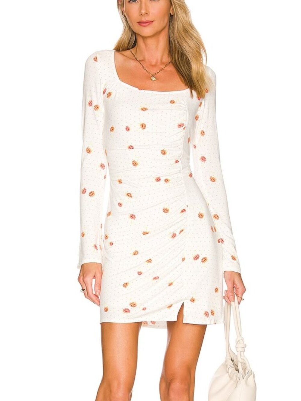 NWT Free People Women's Celia Mini Dress in Ivory Combo Size XL